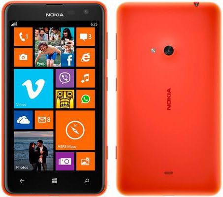 Nokia Lumia 625 smartphone: specifikace, možnosti a funkce zařízení